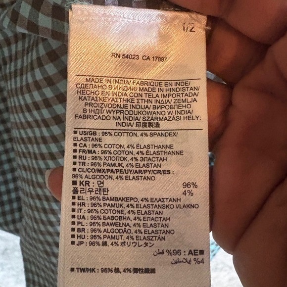 Banana Republic Slim Fit Mens Medium Button Down Shirt Gingham Snap Button - Picture 5 of 7